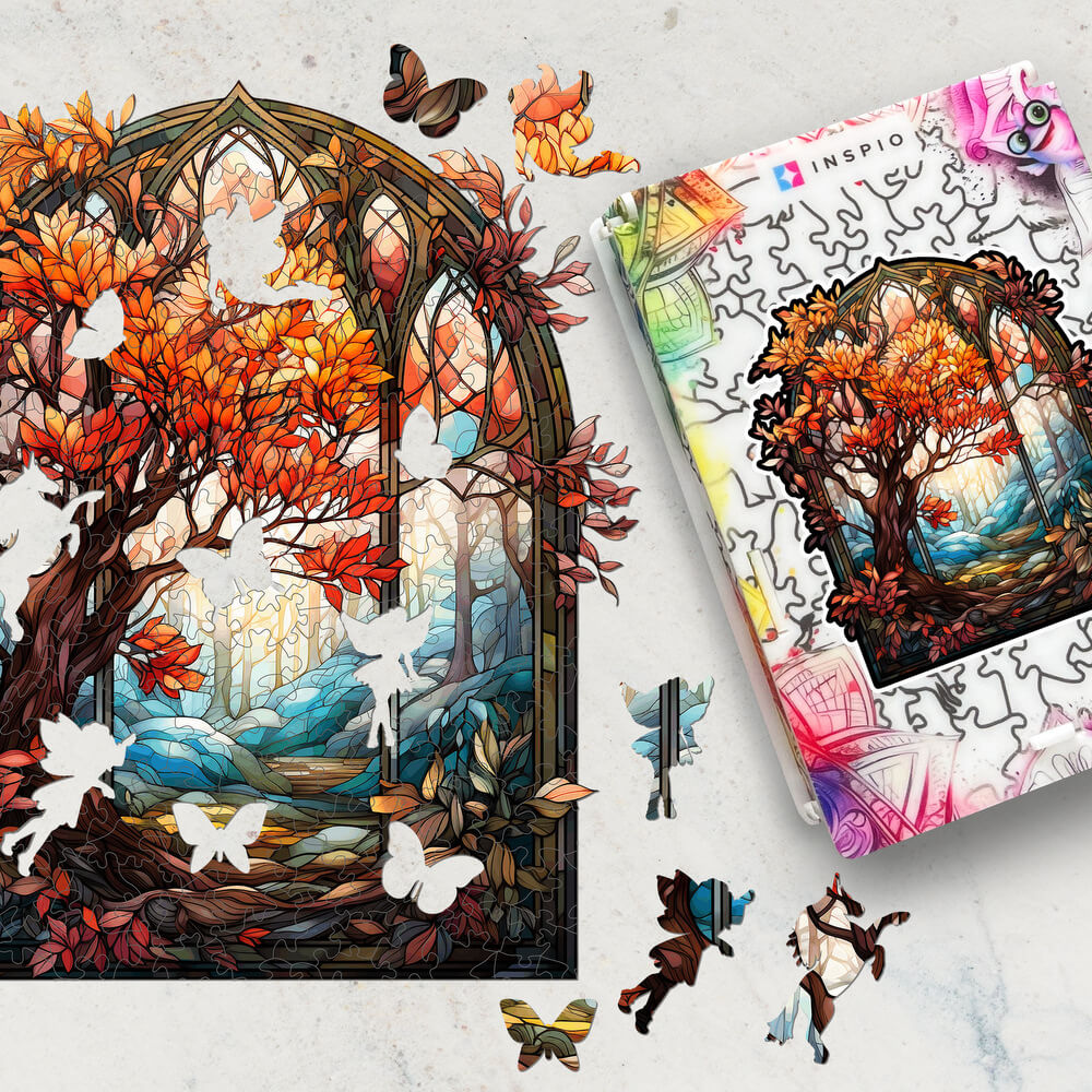 Puzzle Krajobraz witrażowy - puzzle dla dorosłych i dzieci
